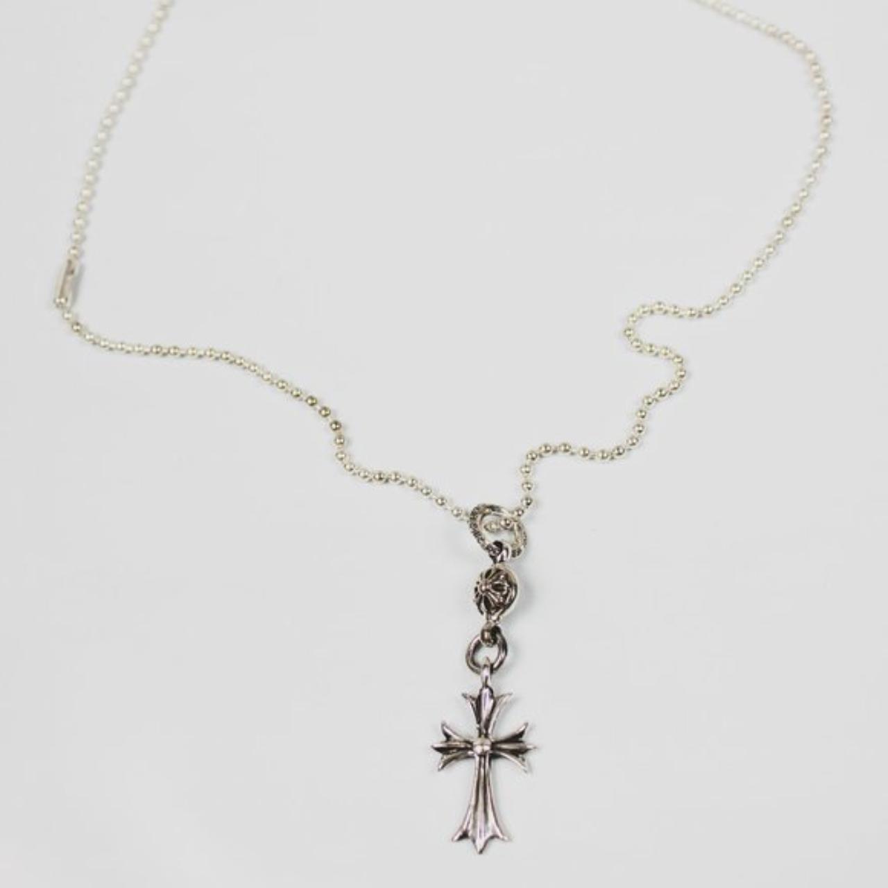 Chrome Hearts TINY CH CROSS WITH ONE SILVER BALL CHARM