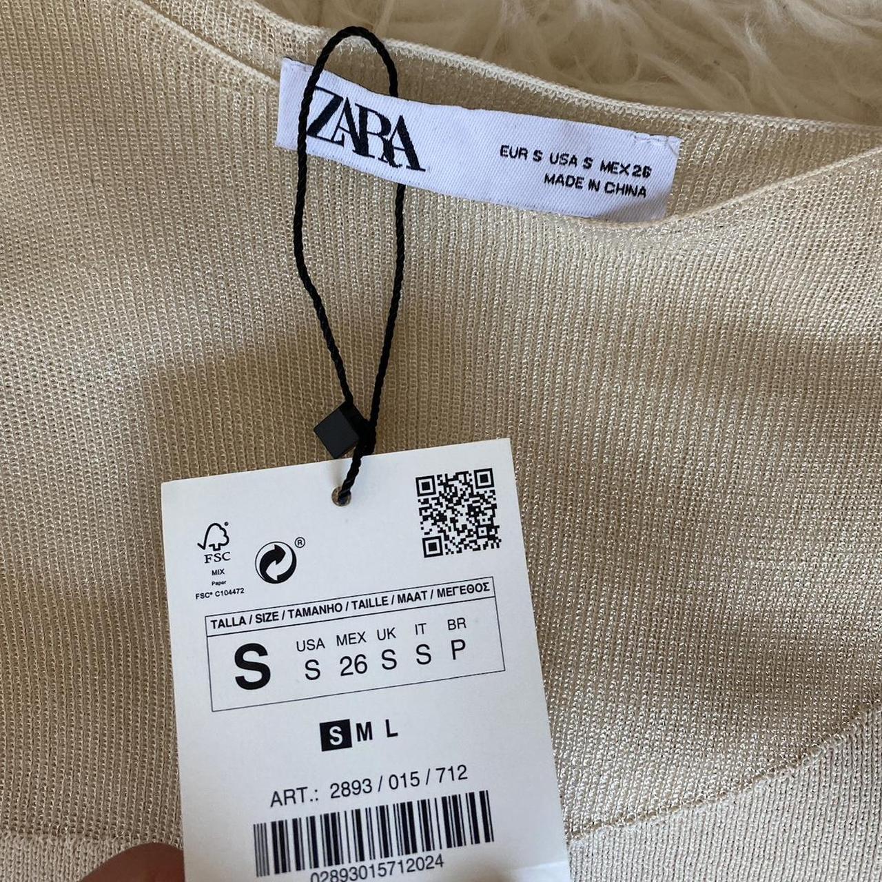 Zara shimmer one sleeve asymmetrical long sleeve | Depop