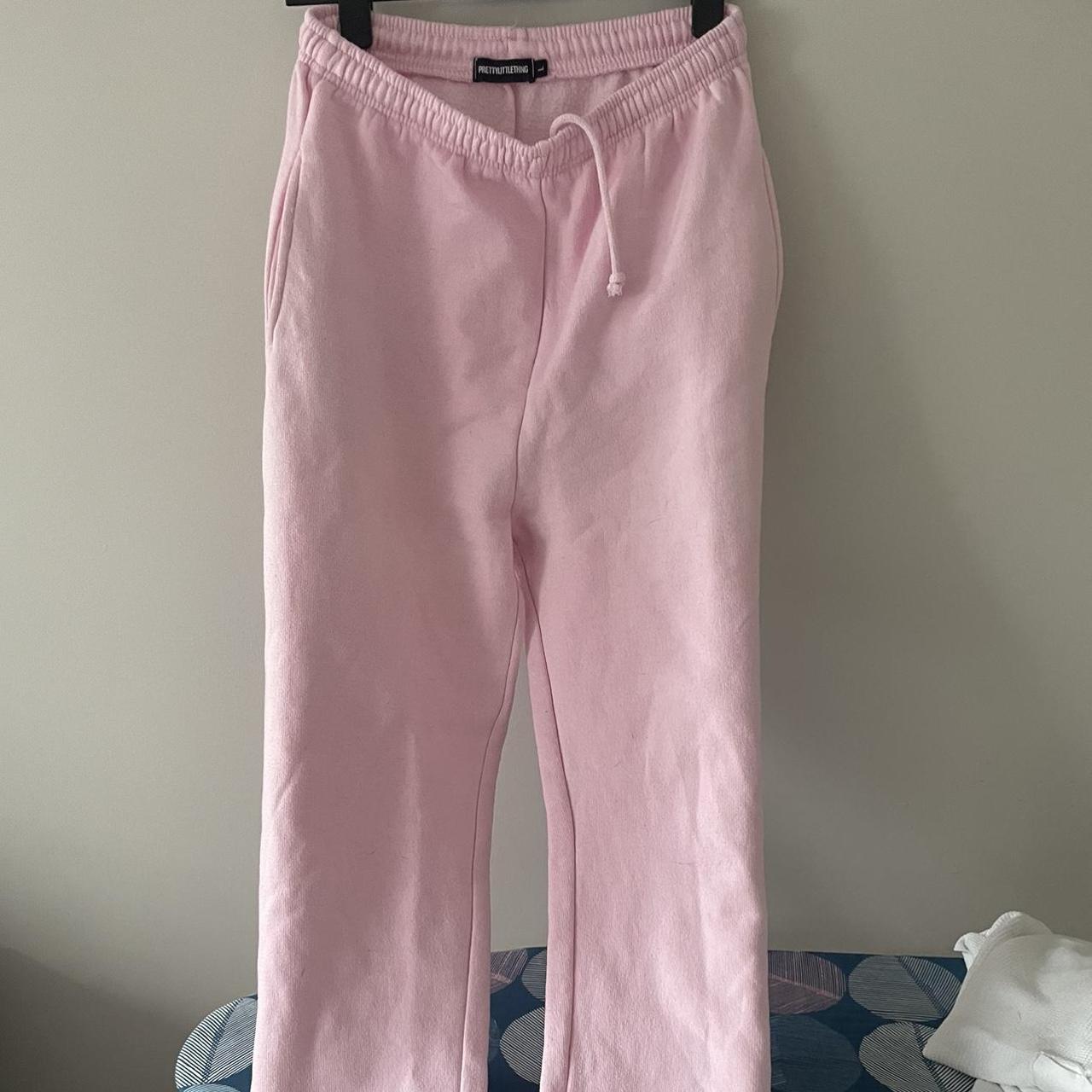 Pretty little thing pink joggers size large, worn... - Depop