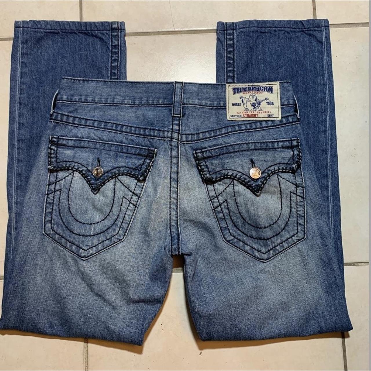 True Religion Men Blue Denim Jeans - Check the black... - Depop
