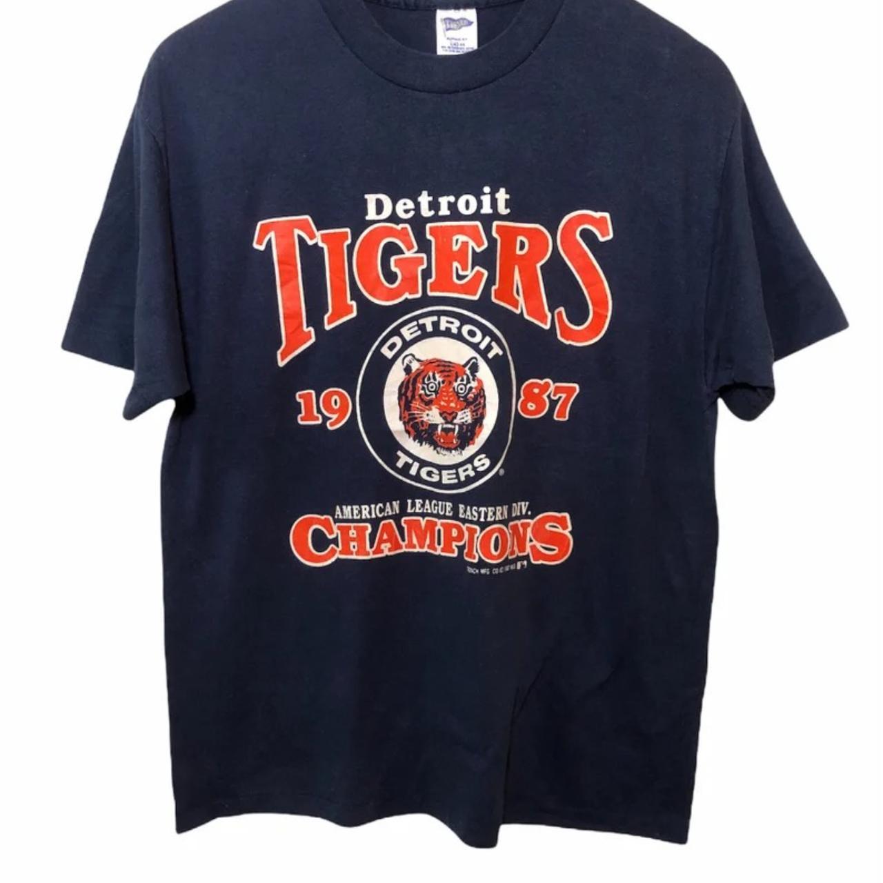 Vintage 80's Mlb Baseball Champion Detroit Tigers Men's T-Shirt