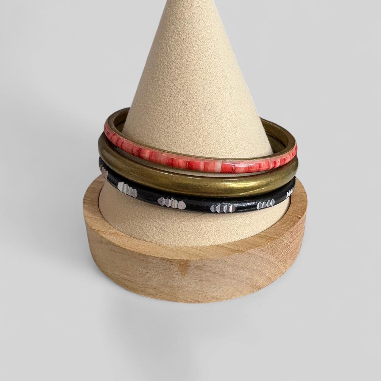 Women's Bracelet - Multi/Black – Set of three ama… - image 2