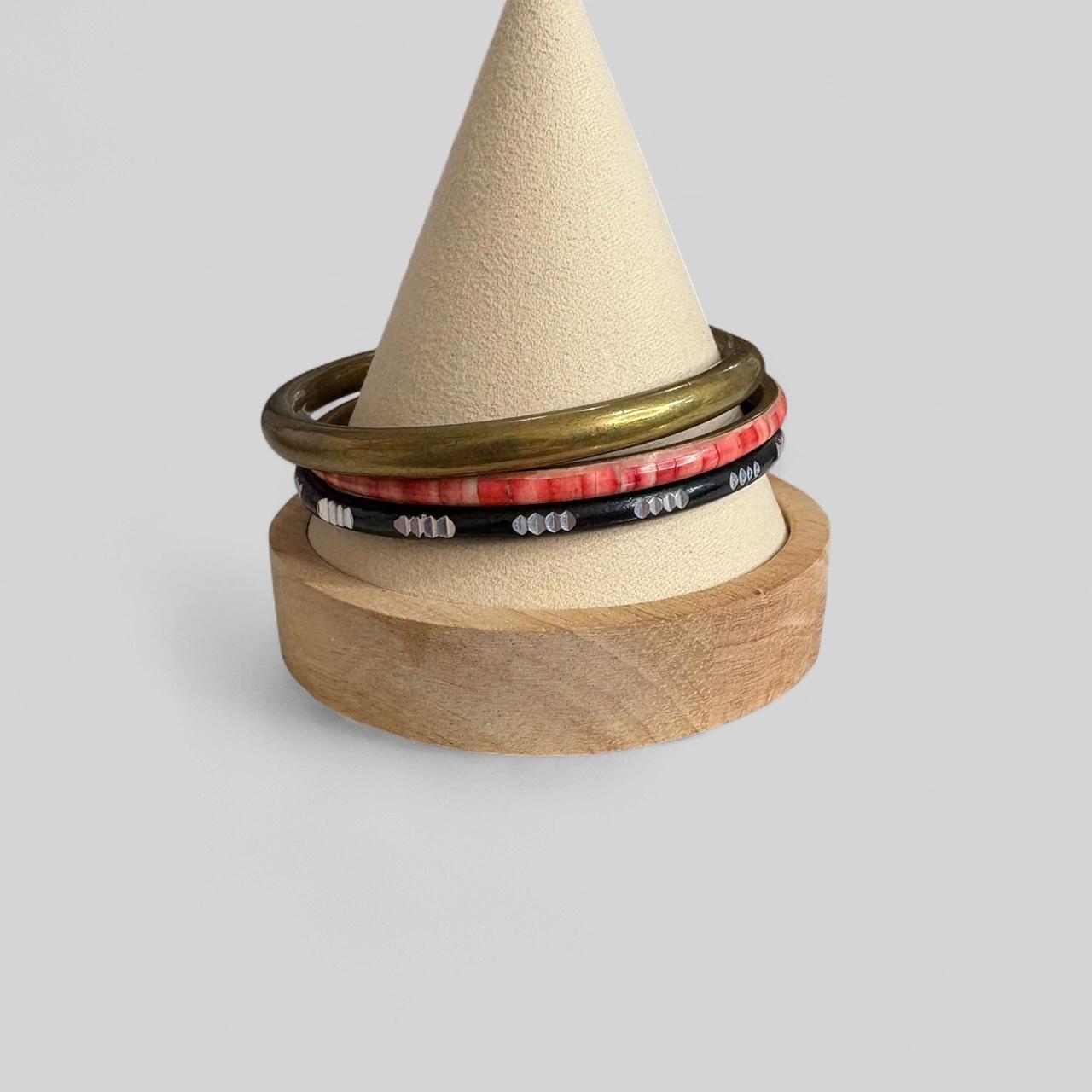 Women's Bracelet - Multi/Black – Set of three ama… - image 3