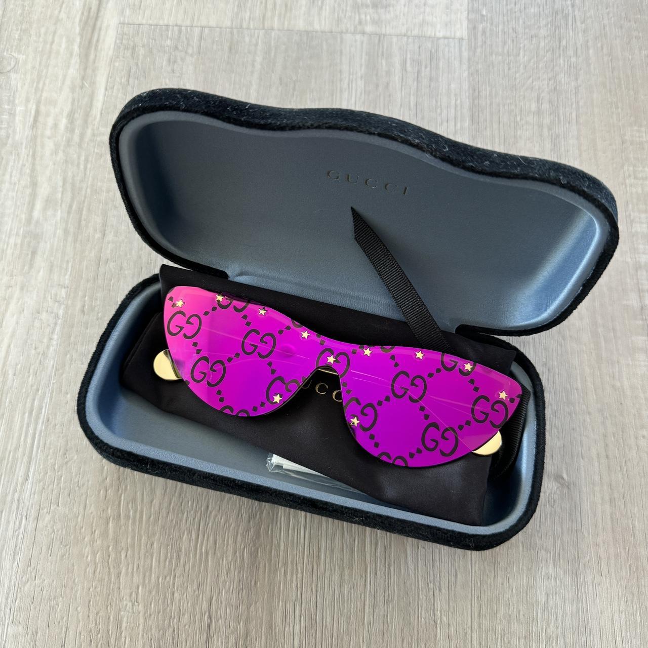 GUCCI Metal Rimless Star Studded Monogram Cat