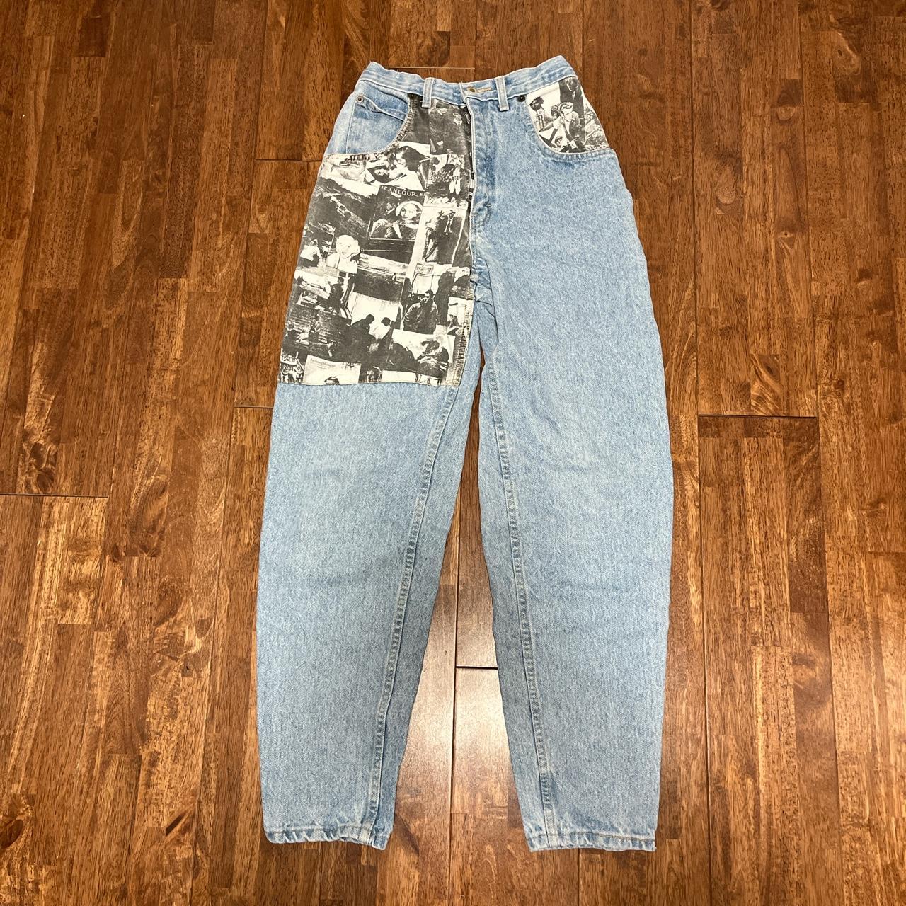 VINTAGE HIGH WAISTED JEANS MONTANA PATCH WORK... - Depop