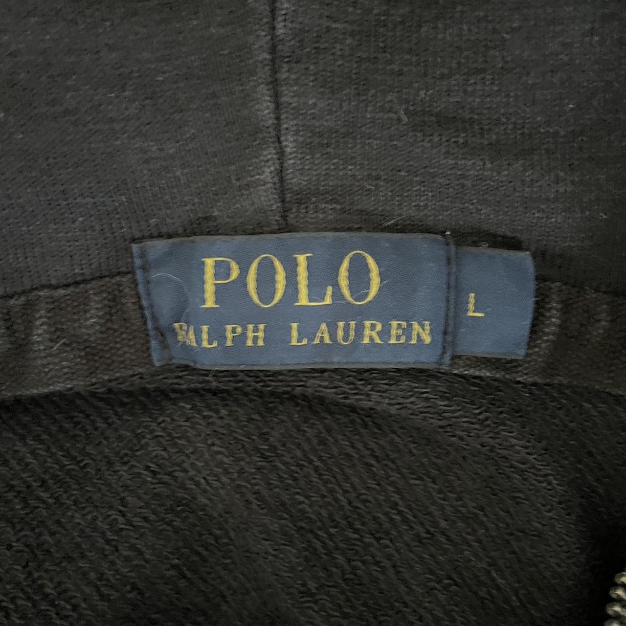 Ralph Lauren Black Zip up hoodie Large - Depop