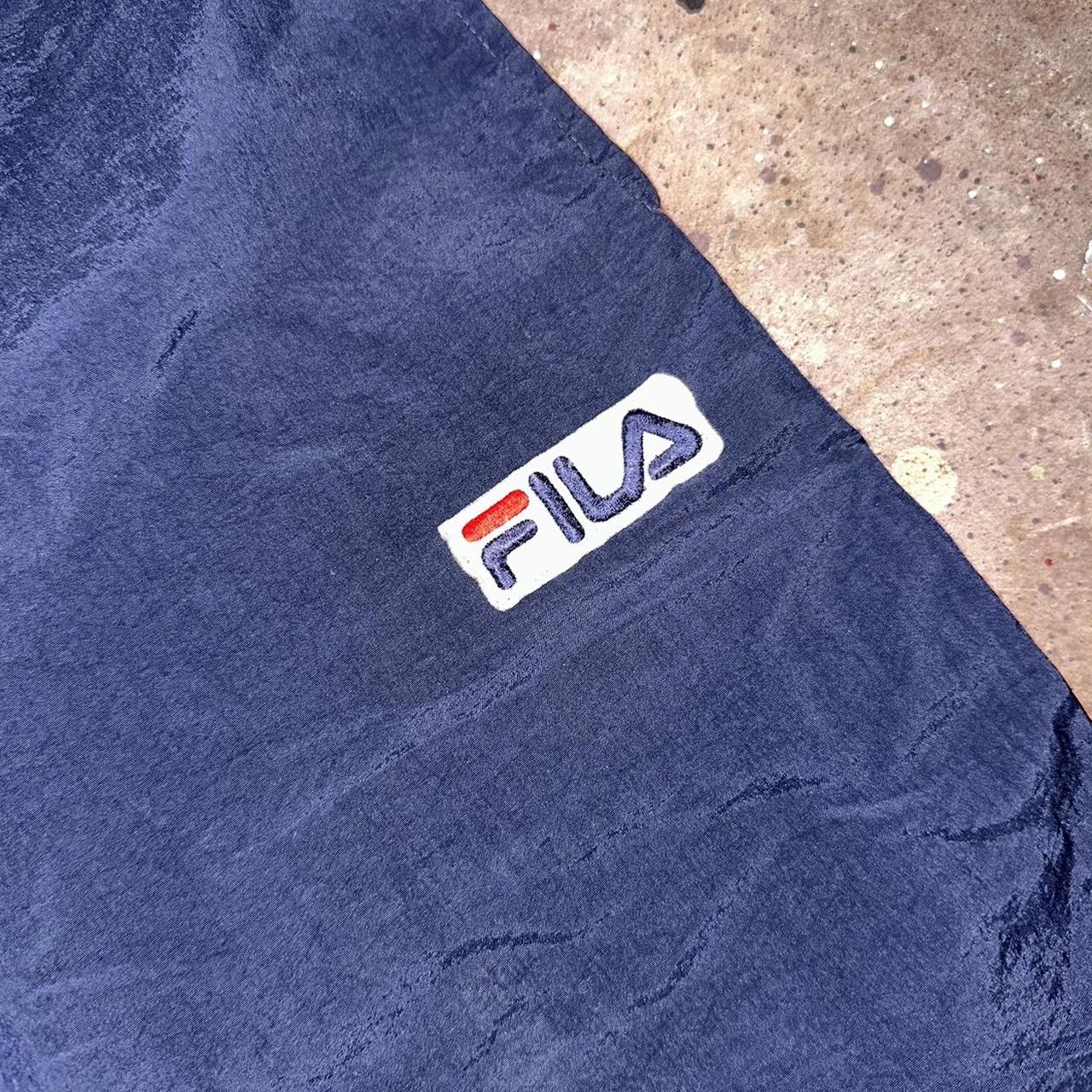 NAVY BLUE VELVET FILA SWEATPANTS JOGGERS SZ - Depop