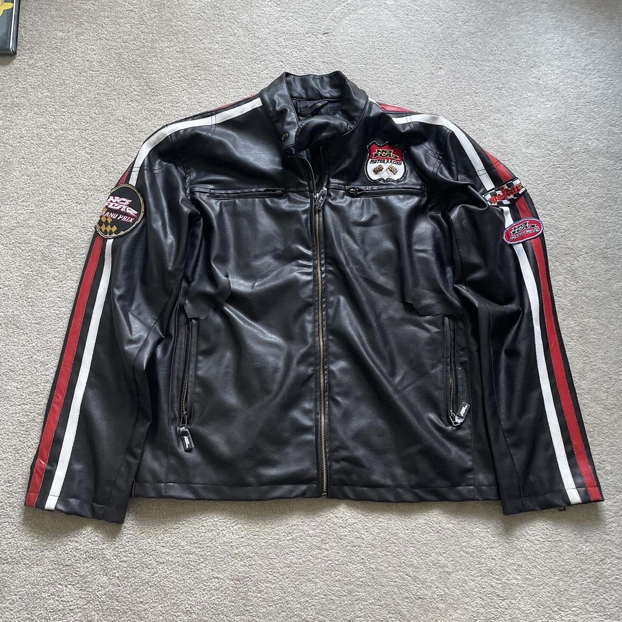 No Fear Leather Jacket SUPER cool No Fear leather. Depop