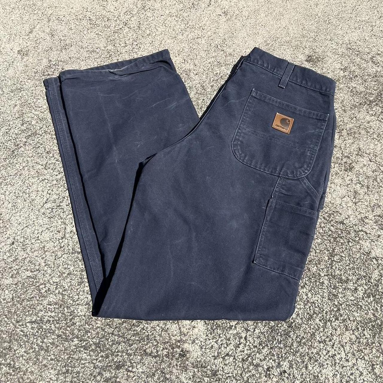 Carhartt Women's Blue and Navy Trousers | Depop