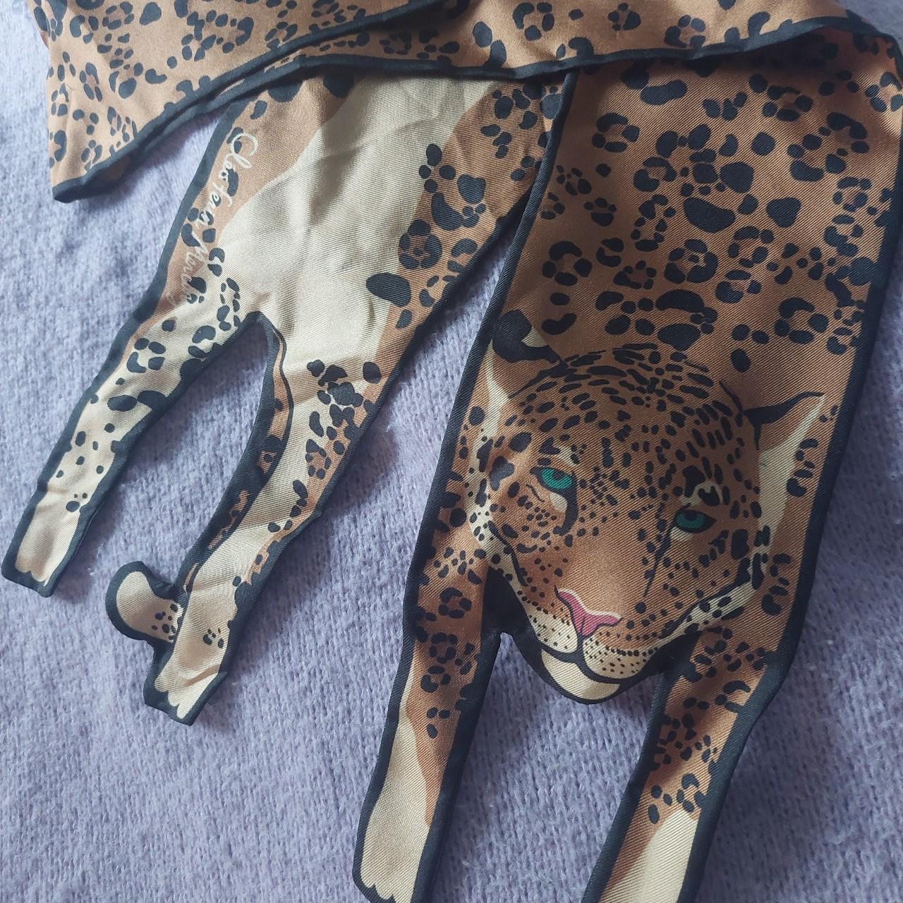 Cleo ferin mercury silk leopard scarf knot 100%... - Depop