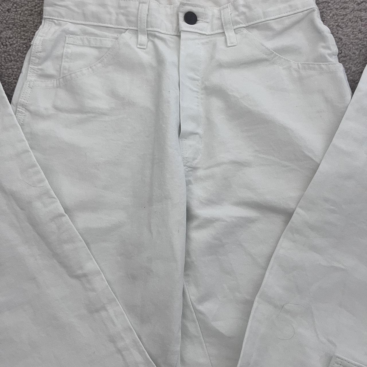 white dickies carpenter pants brand new without... - Depop