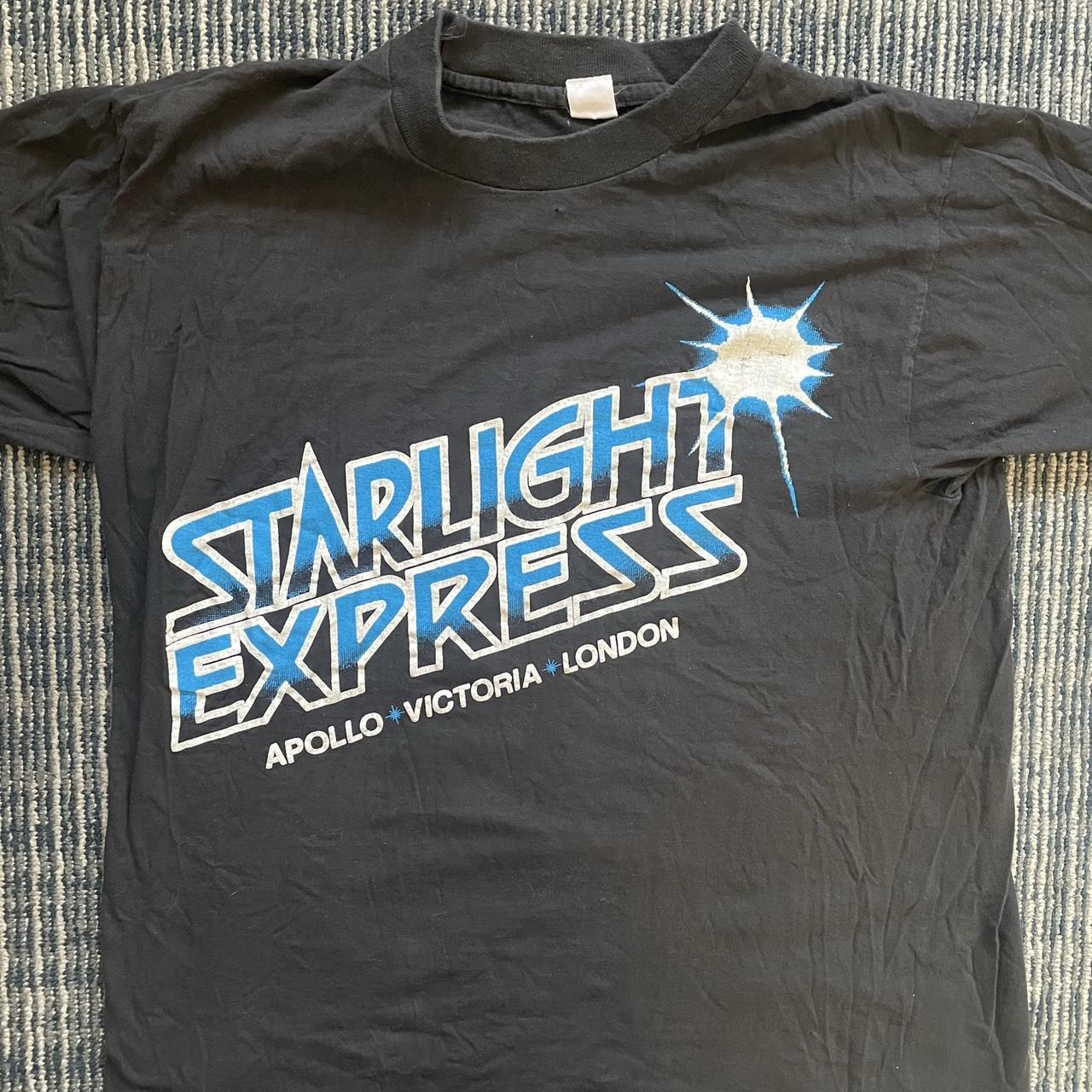 Express Men's Black and Blue Tshirt Depop
