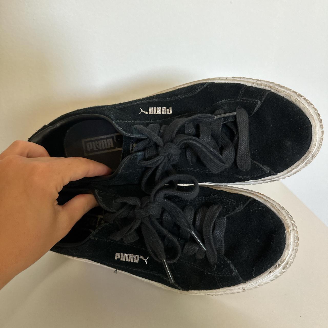Puma black suede platform sneakers #trainers
