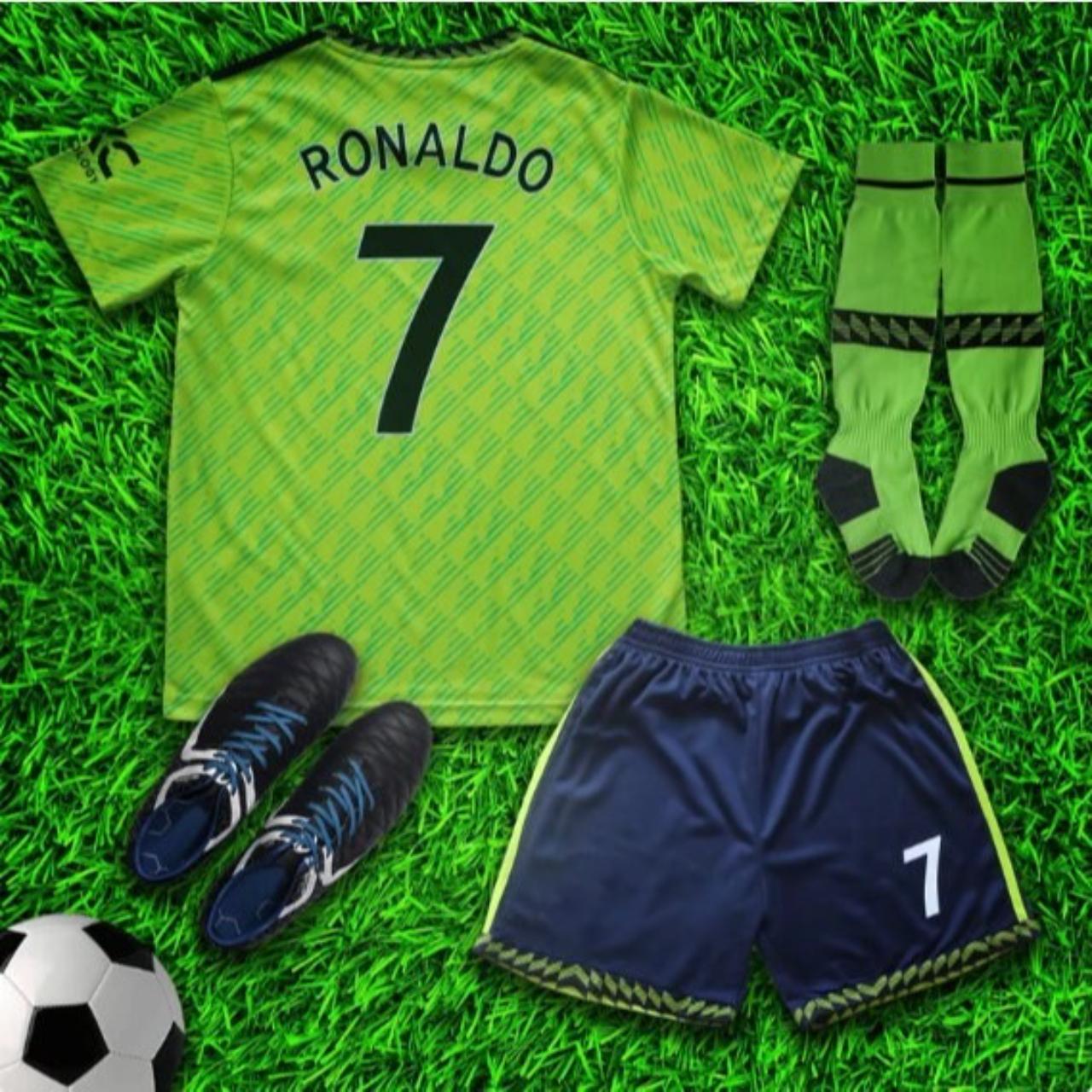 Ronaldo #9 Third Soccer Jersey & Shorts with Socks - Depop