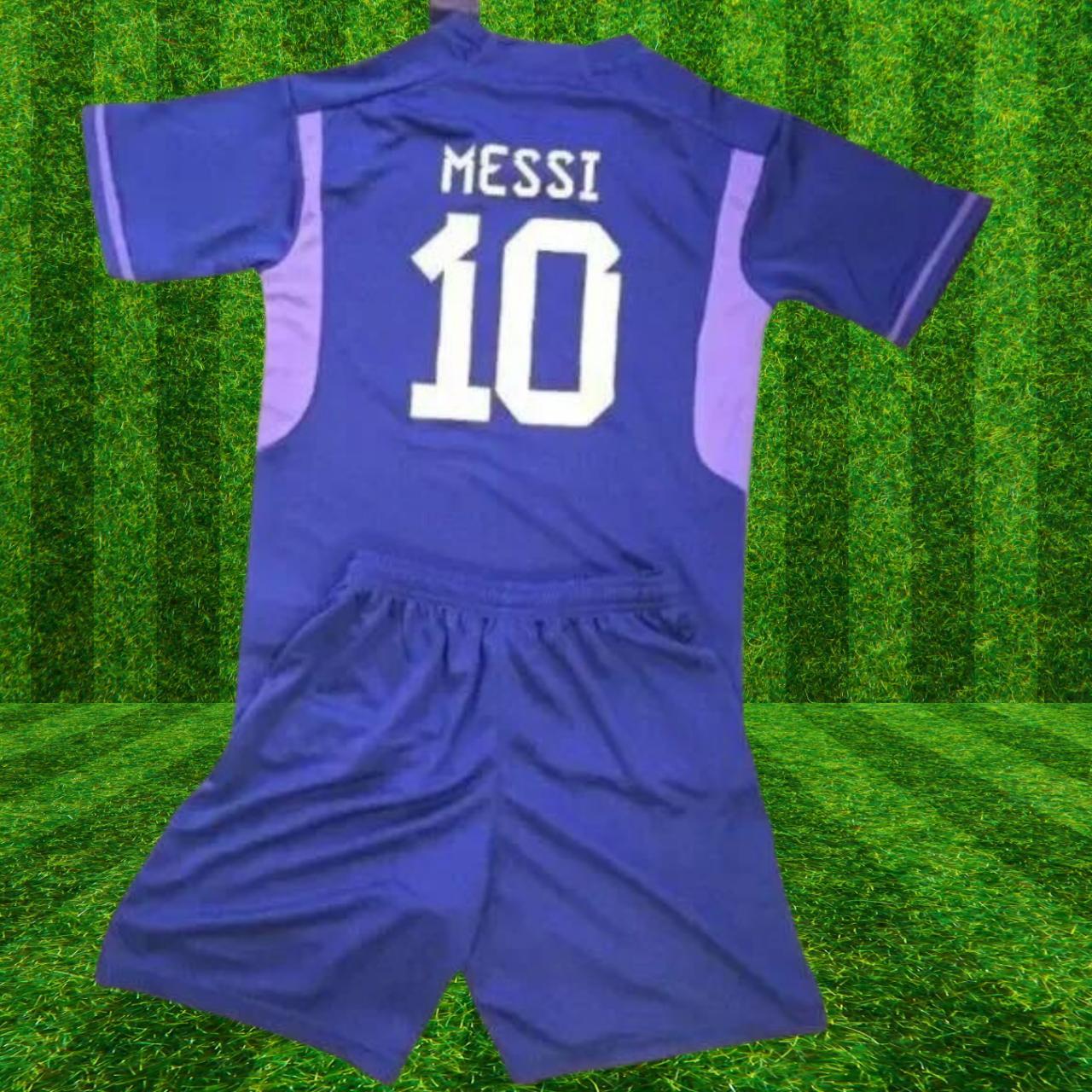 Argentina Away Soccer Jersey Messi #10 World Cup - Depop