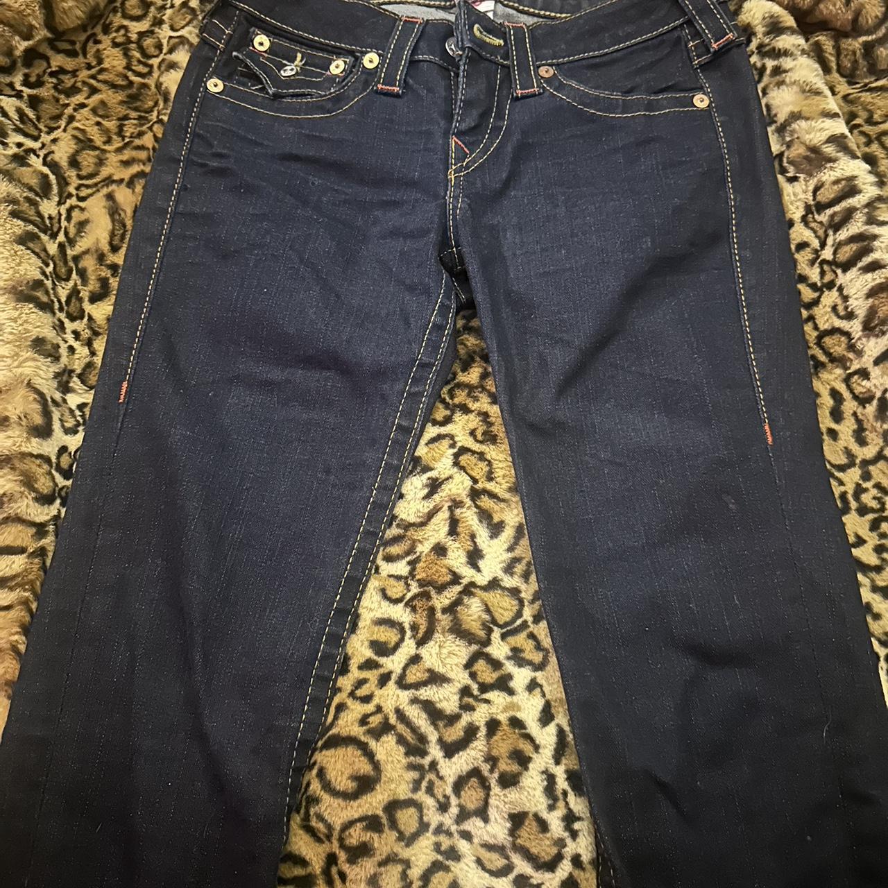 true religion jeans cute dark blue a little... - Depop