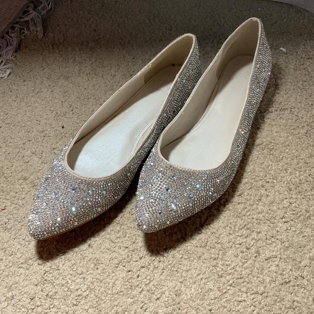 David's bridal 2025 silver flats