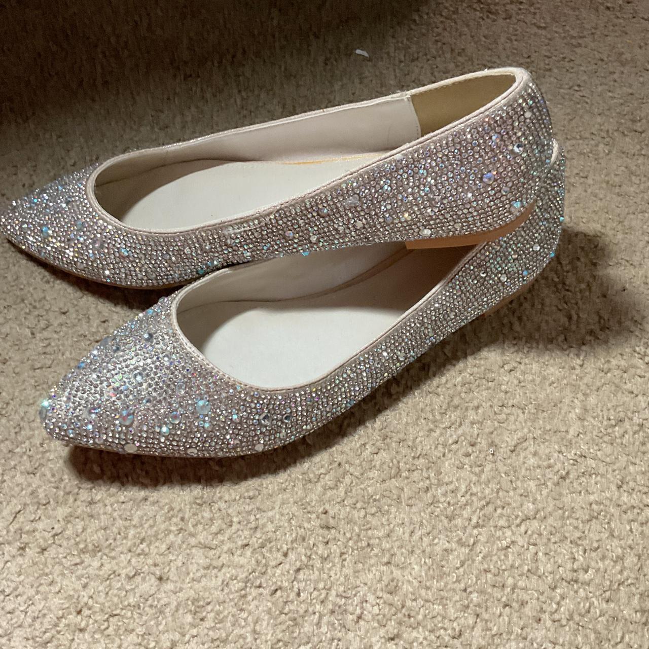 David s bridal bedazzled flats size 9 Depop