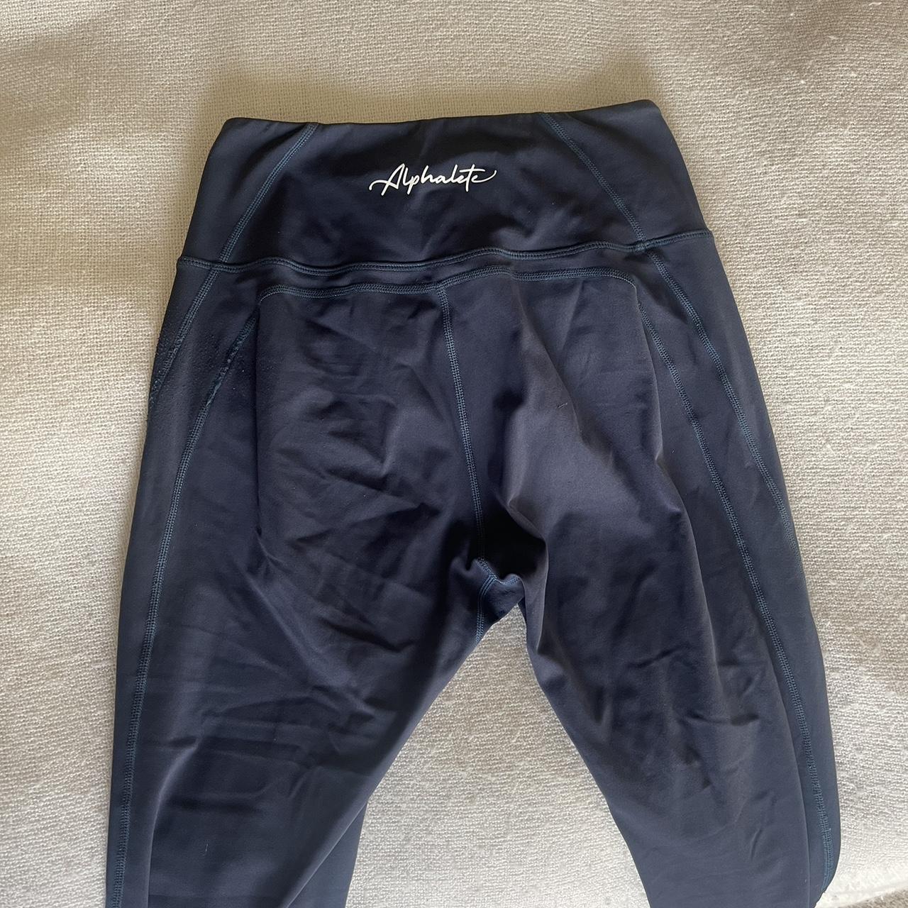 Alphalete navy gym leggings Size M Good condition... Depop