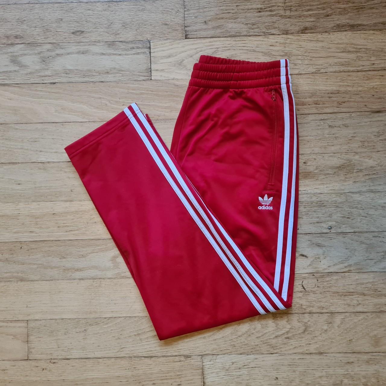 Red adidas joggers Proper stand out pair of... - Depop