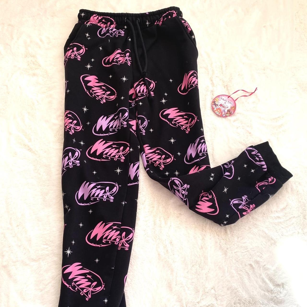 Dolls Kill Women's Black and Pink Joggerstracksuits Depop