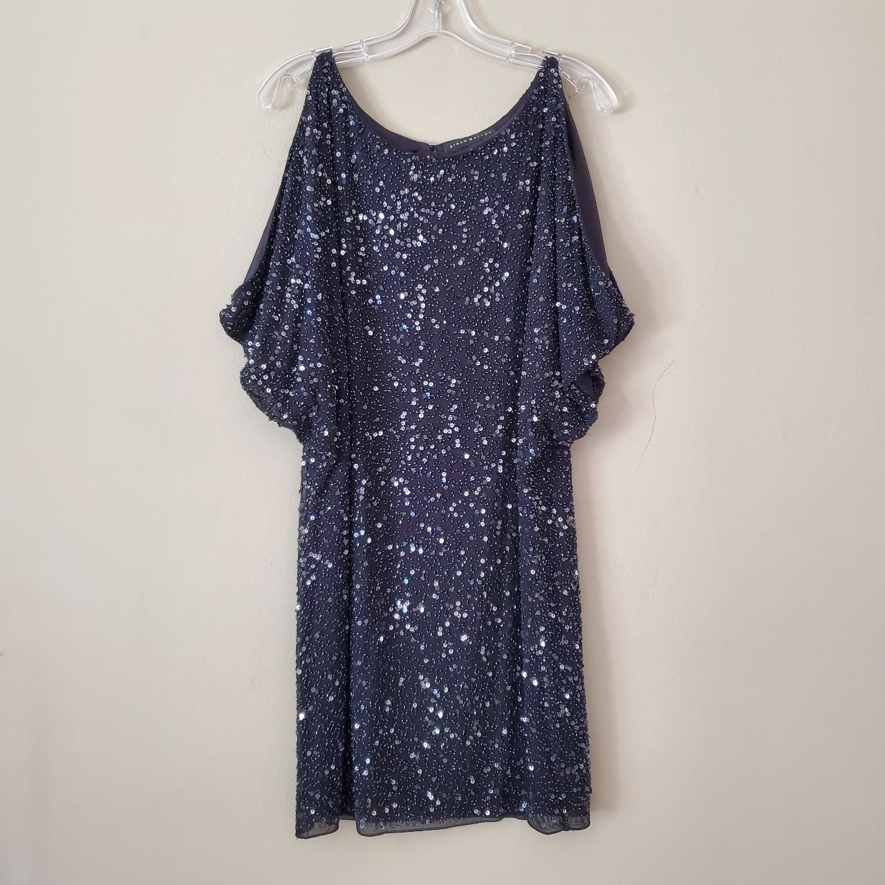 Aidan Mattox Cold Shoulder Sequin Dress Size Depop