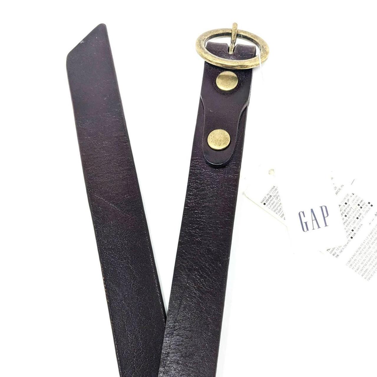New Gap Belt Womens Small Brown Leather O Ring Gold...