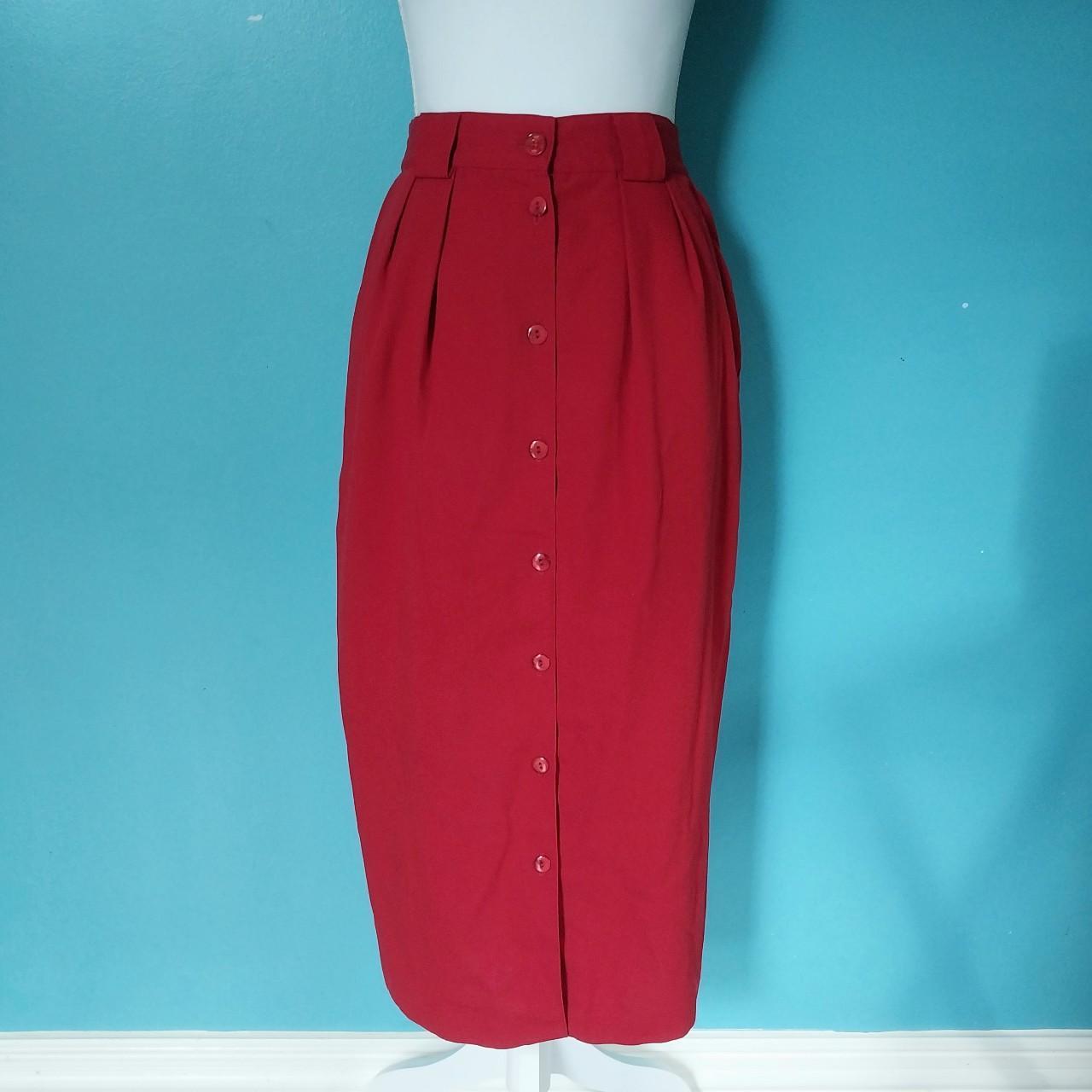 Button up red skirt best sale