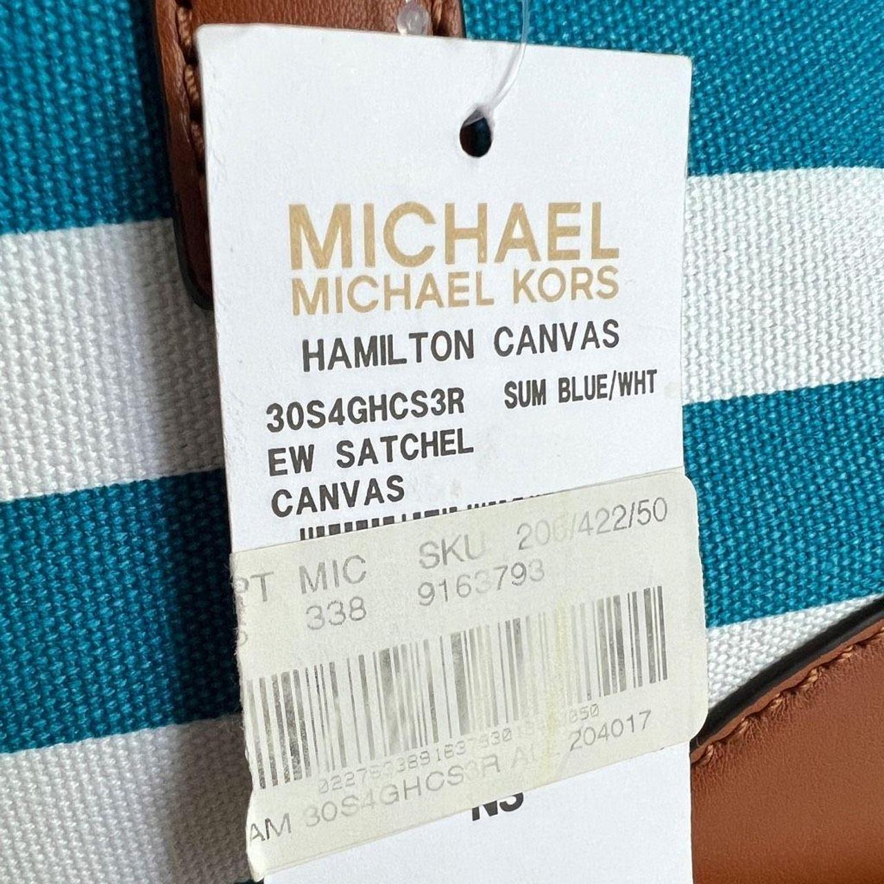 MICHAEL Michael Kors Hamilton Striped Canvas Tote in Blue