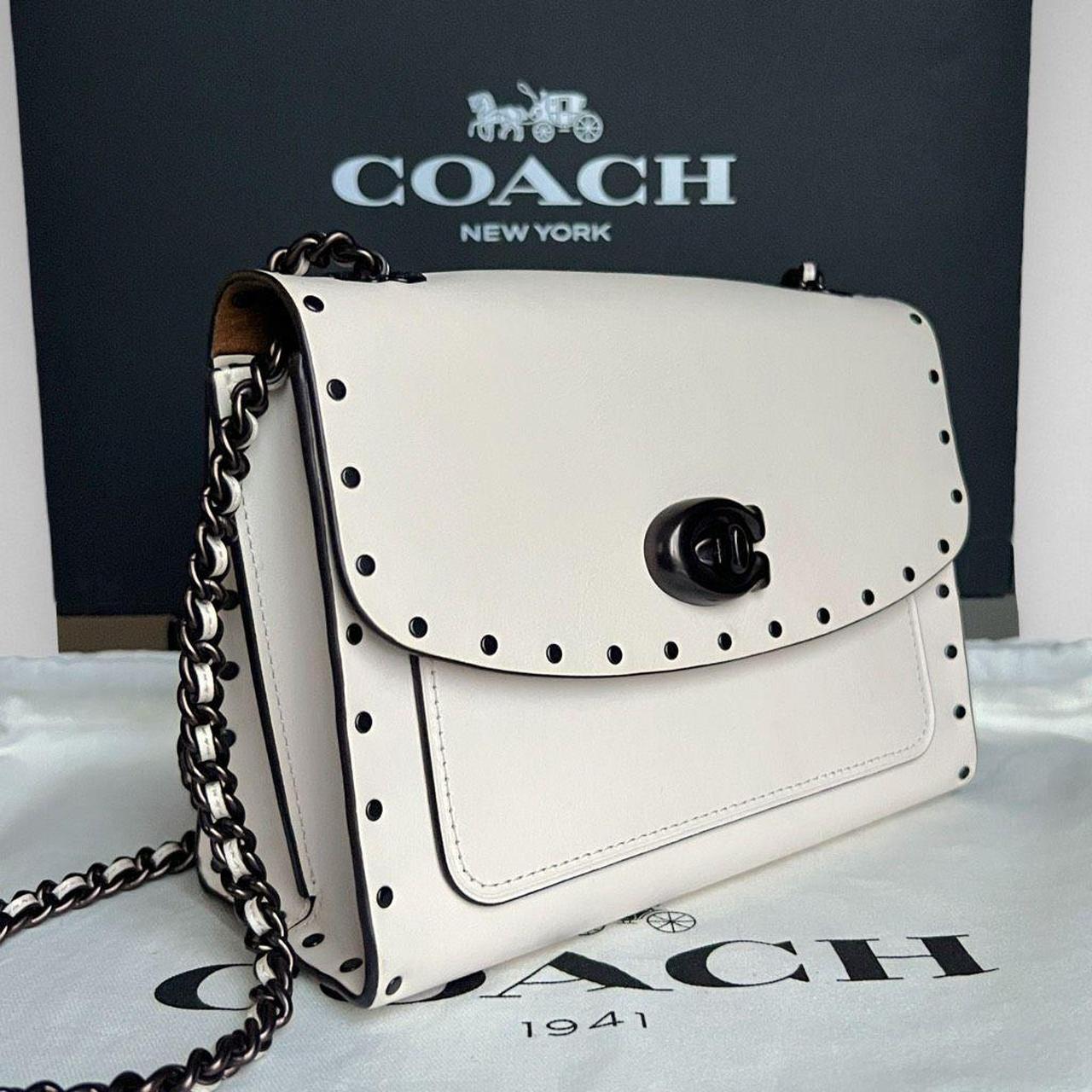 Coach Parker 18 with Rivets in Chalk White Retail Depop