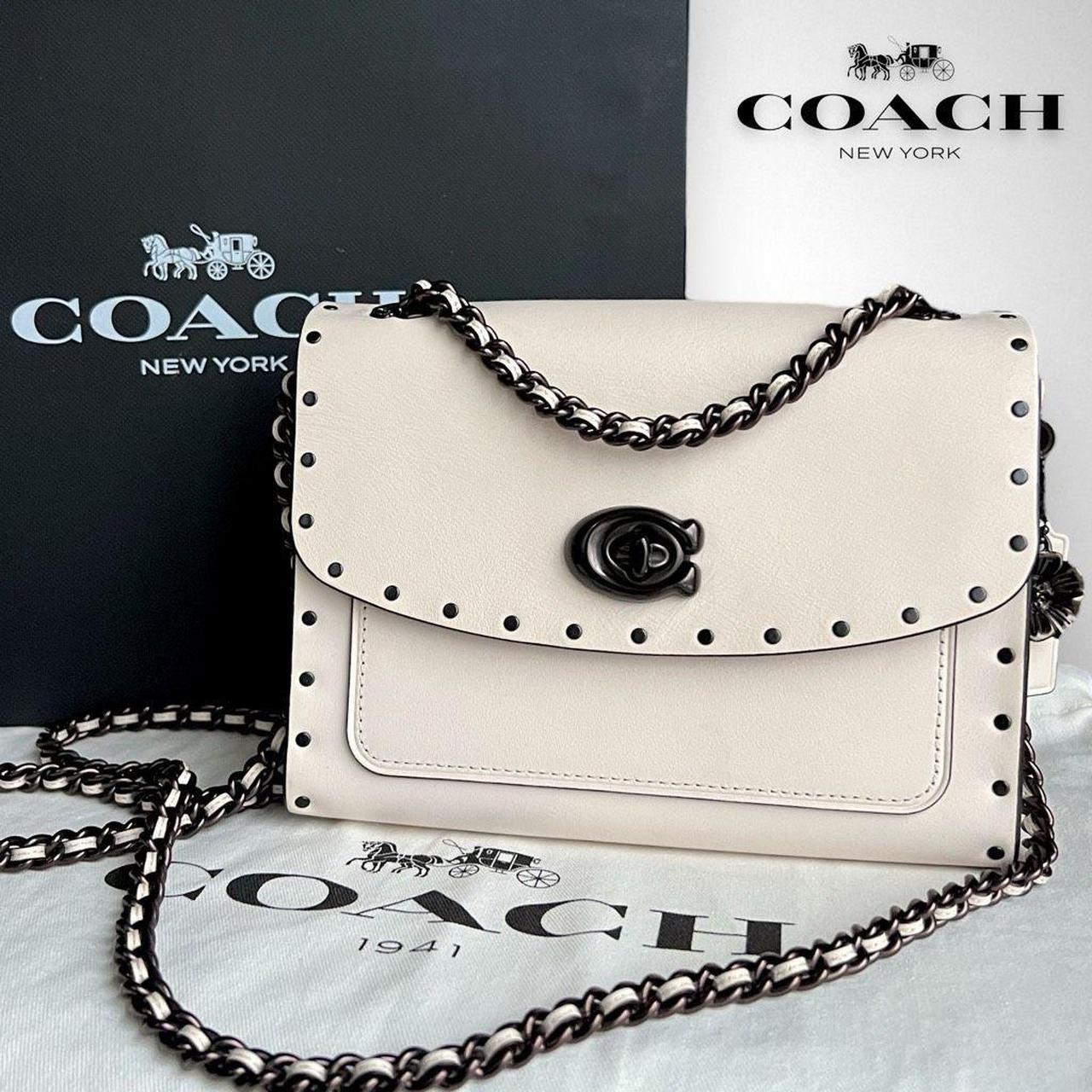 Coach parker 18 with rivets white new arrivals