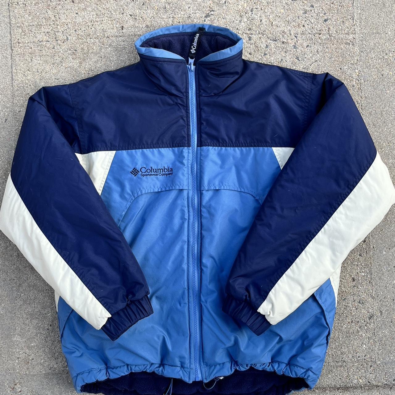 Columbia Sportswear Men's Blue and Navy Jacket | Depop