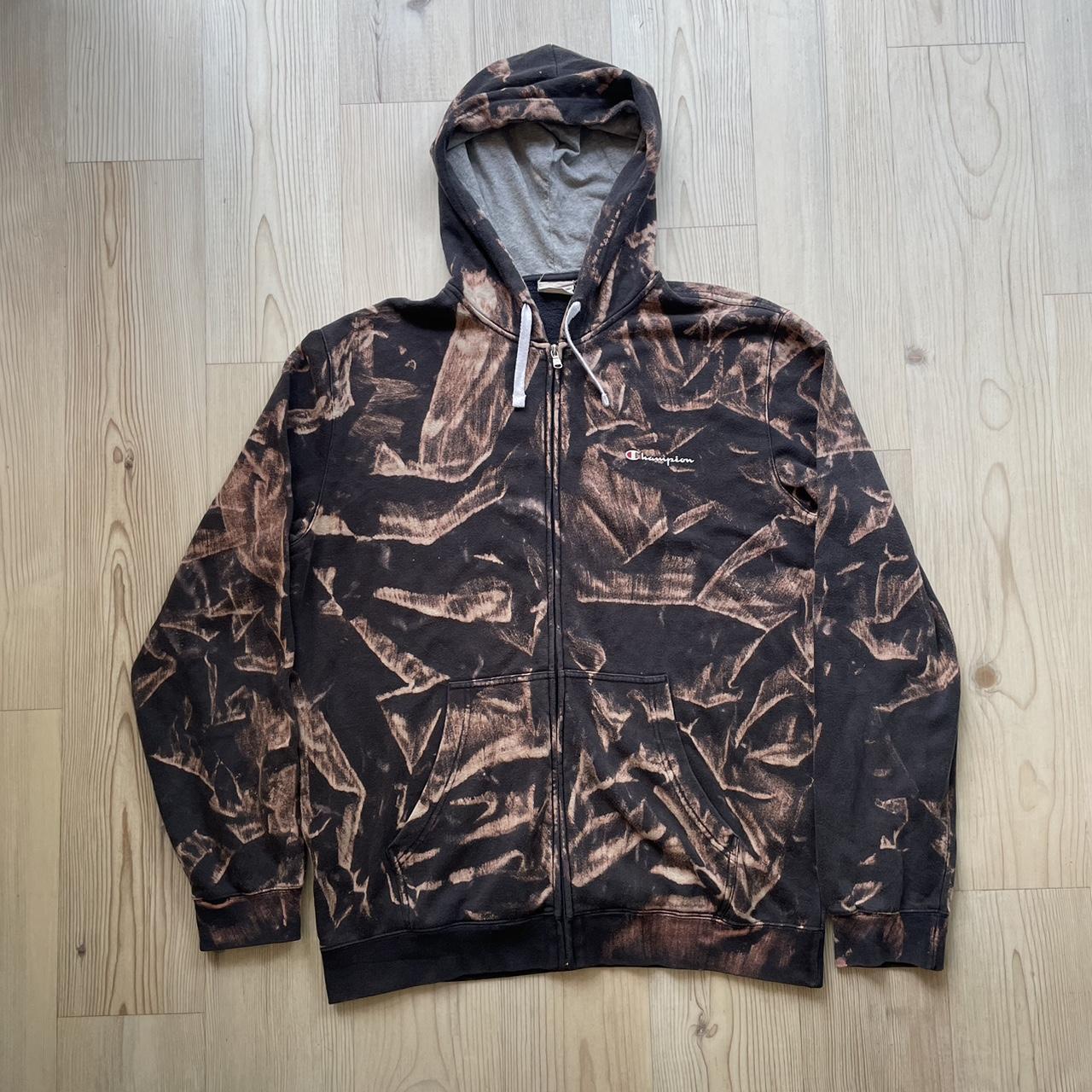 Champion Camouflage print hoodie - XXL BUT FITS LIKE... - Depop