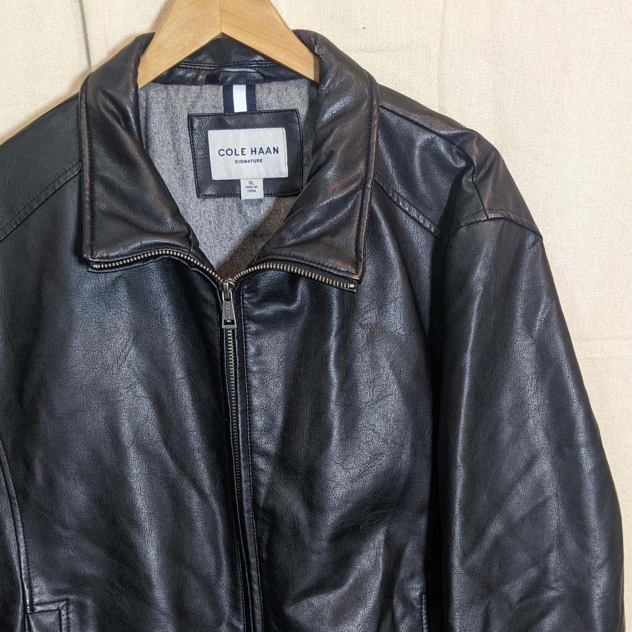 Cole Haan Signature Faux Leather Jacket Features -... - Depop