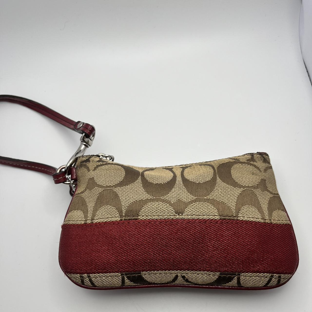 Maroon coach online wristlet