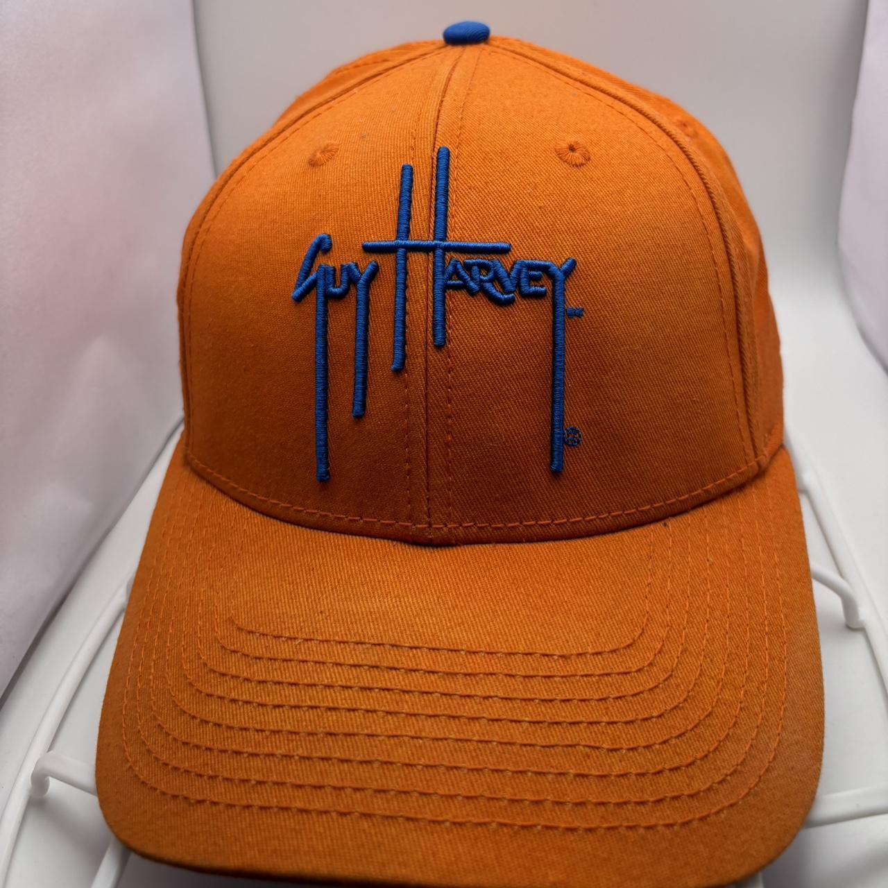 Guy Harvey Hat. This orange & blue cap is adjustable - Depop