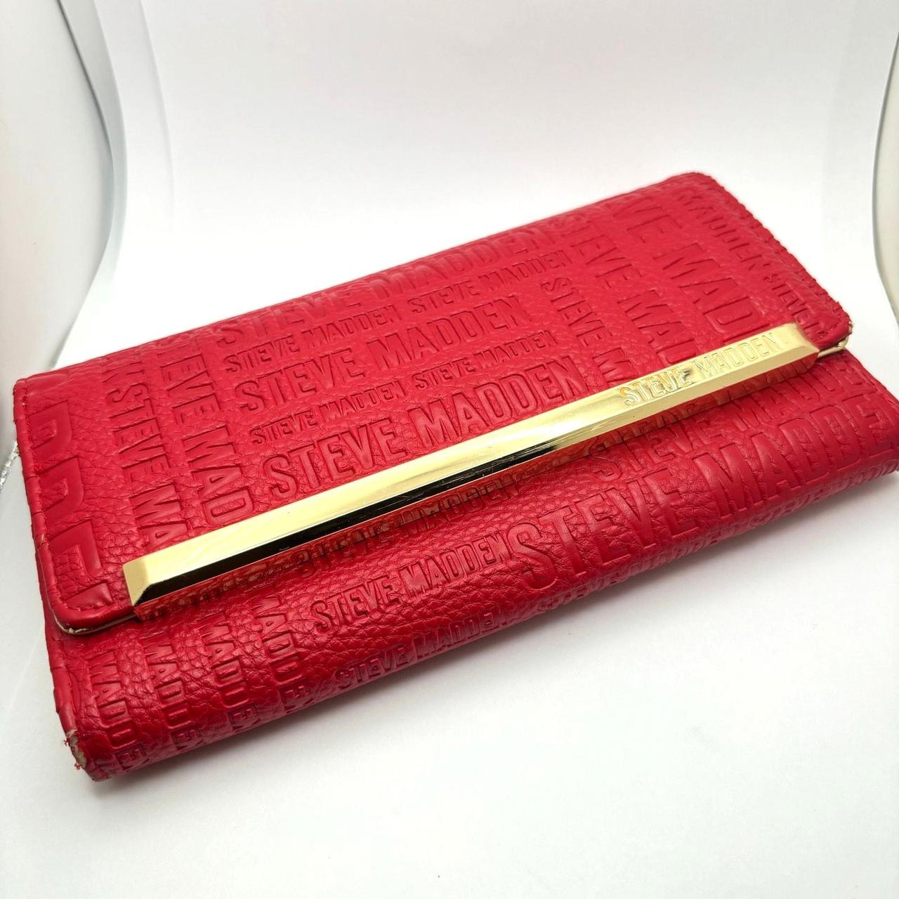 Red steve madden wallet sale