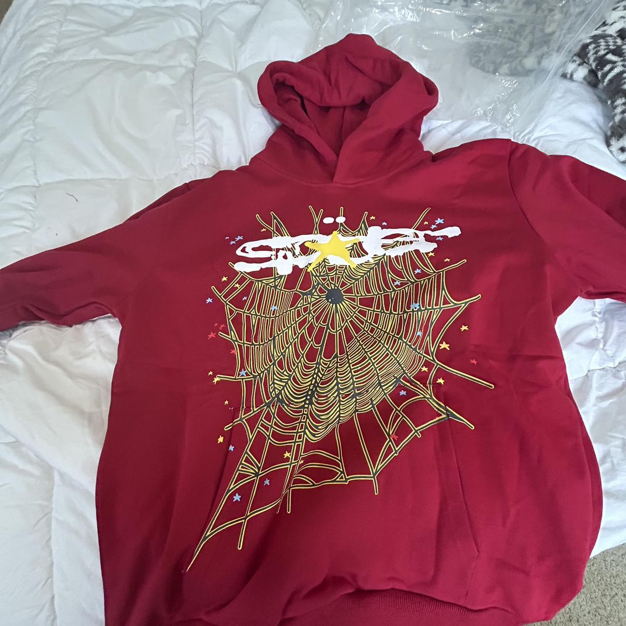 Maroon Spider Hoodie - Depop