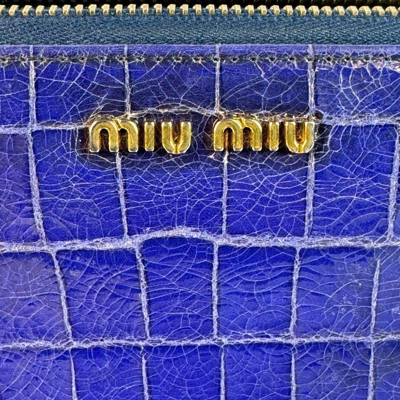 Miu Miu Women's Wallets - Blue – Miu Miu Croc Emb… - image 2
