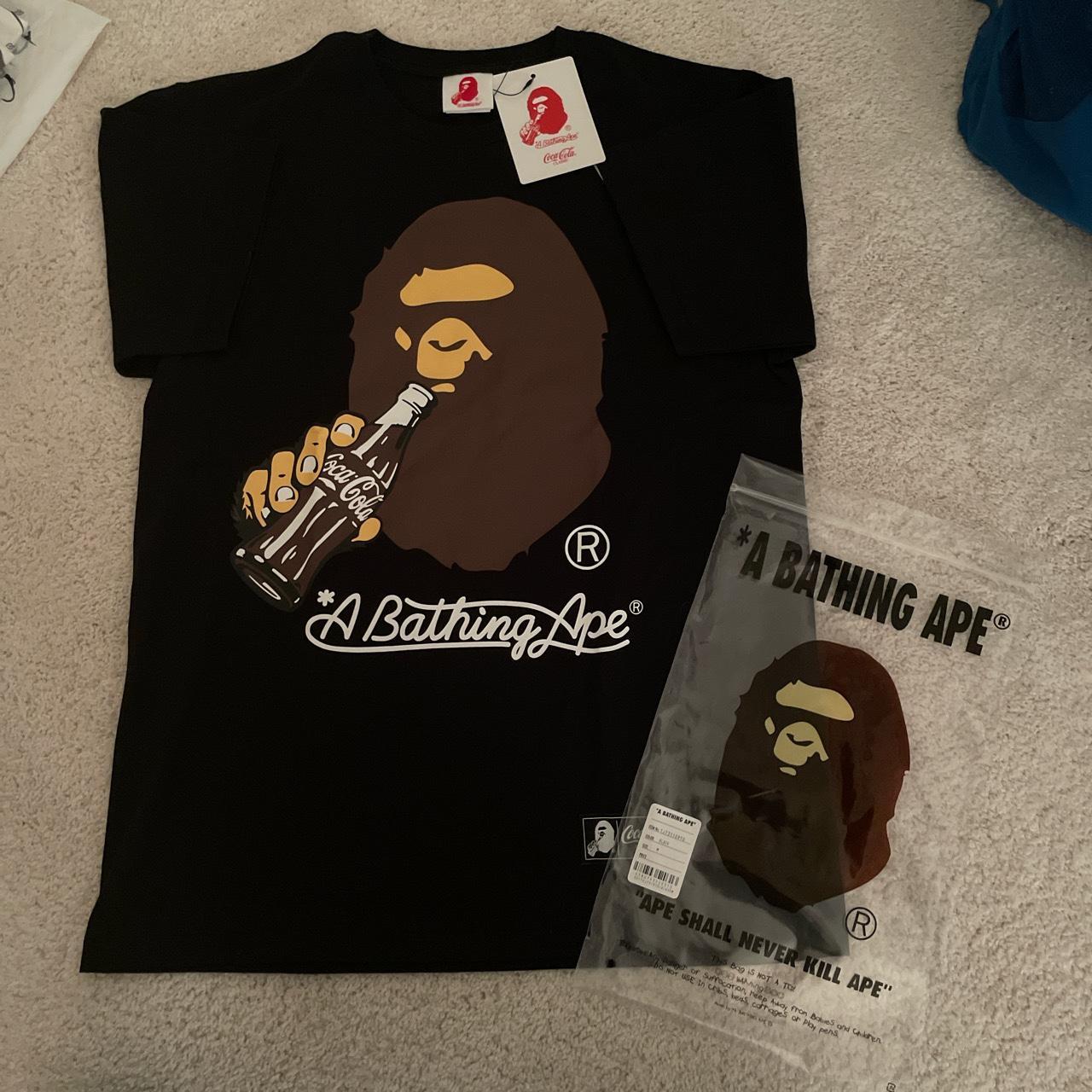 Original bape x Coca Cola ape head Tee black, Never...