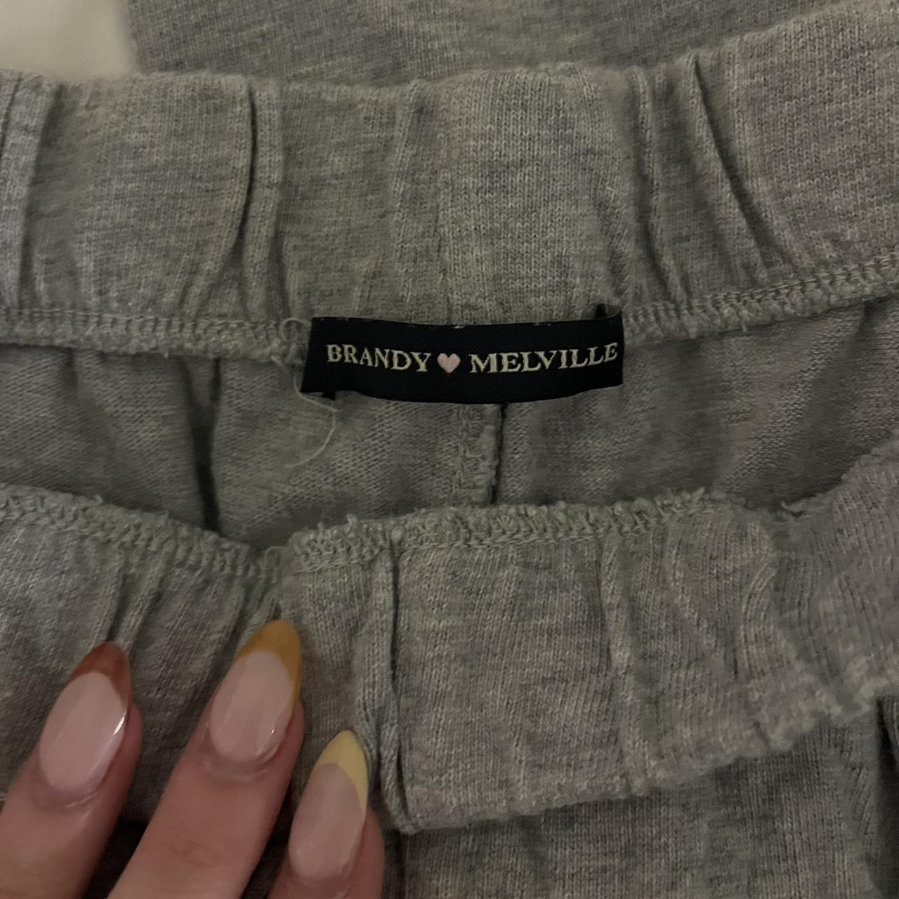 brandy melville grey wide leg sweatpants worn a... Depop
