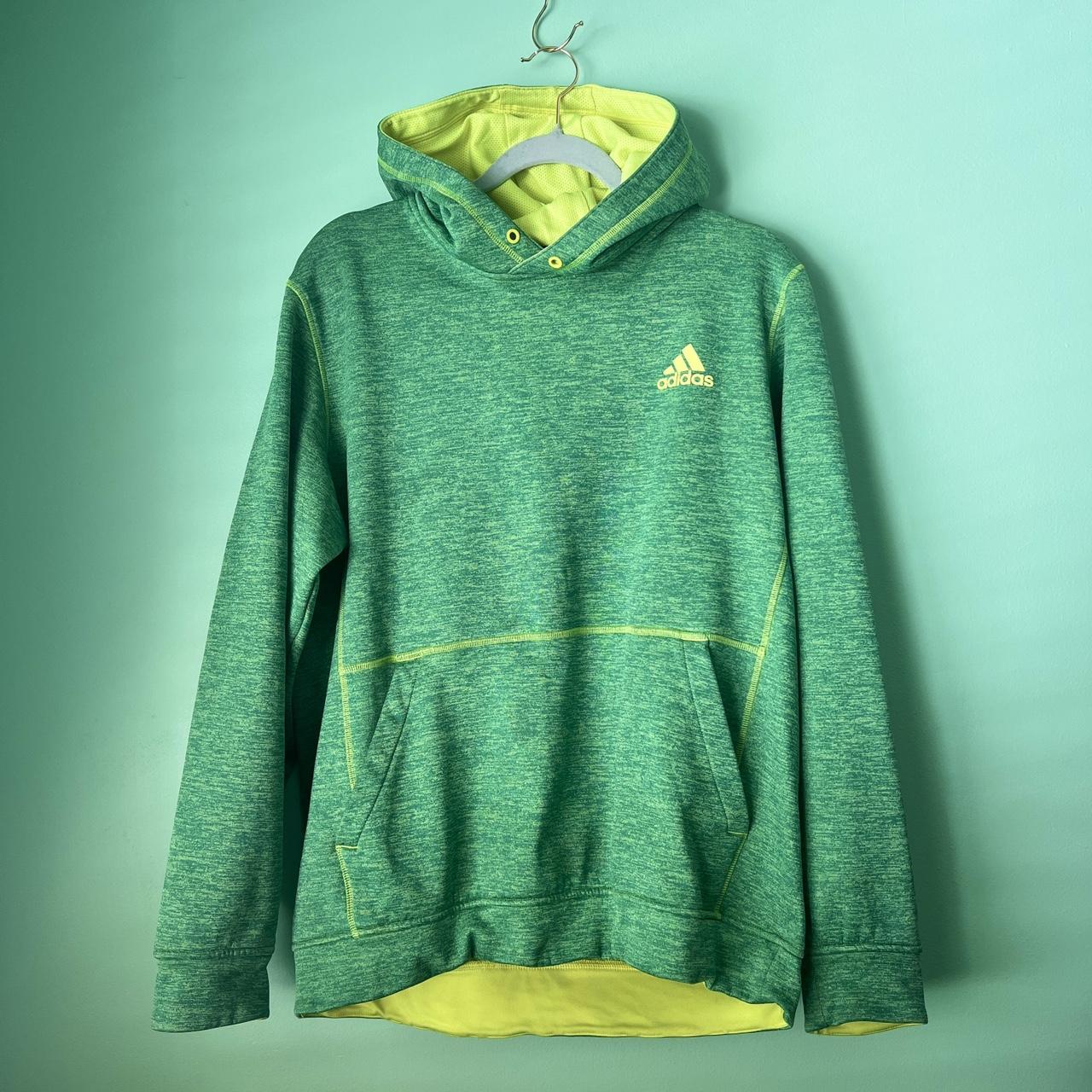 Adidas Climawarm Outdoor Hoodie Neon Green Worn a. Depop