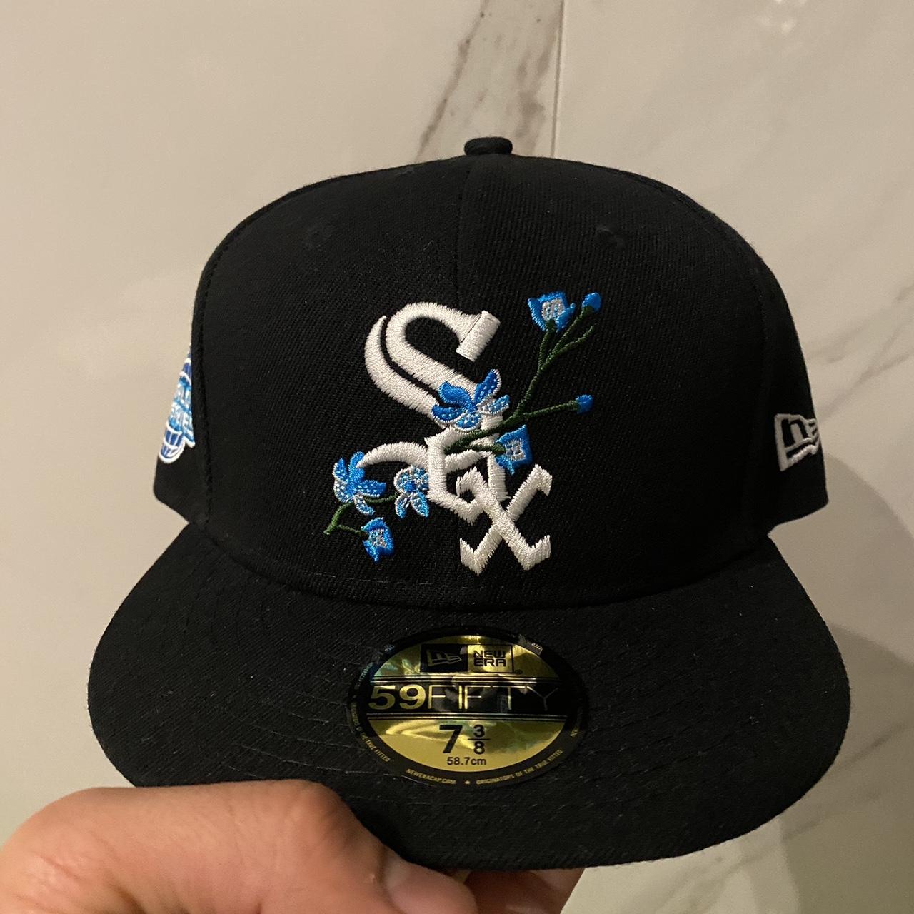 Chicago white sox floral new era 7 3/8 fitted blue... - Depop