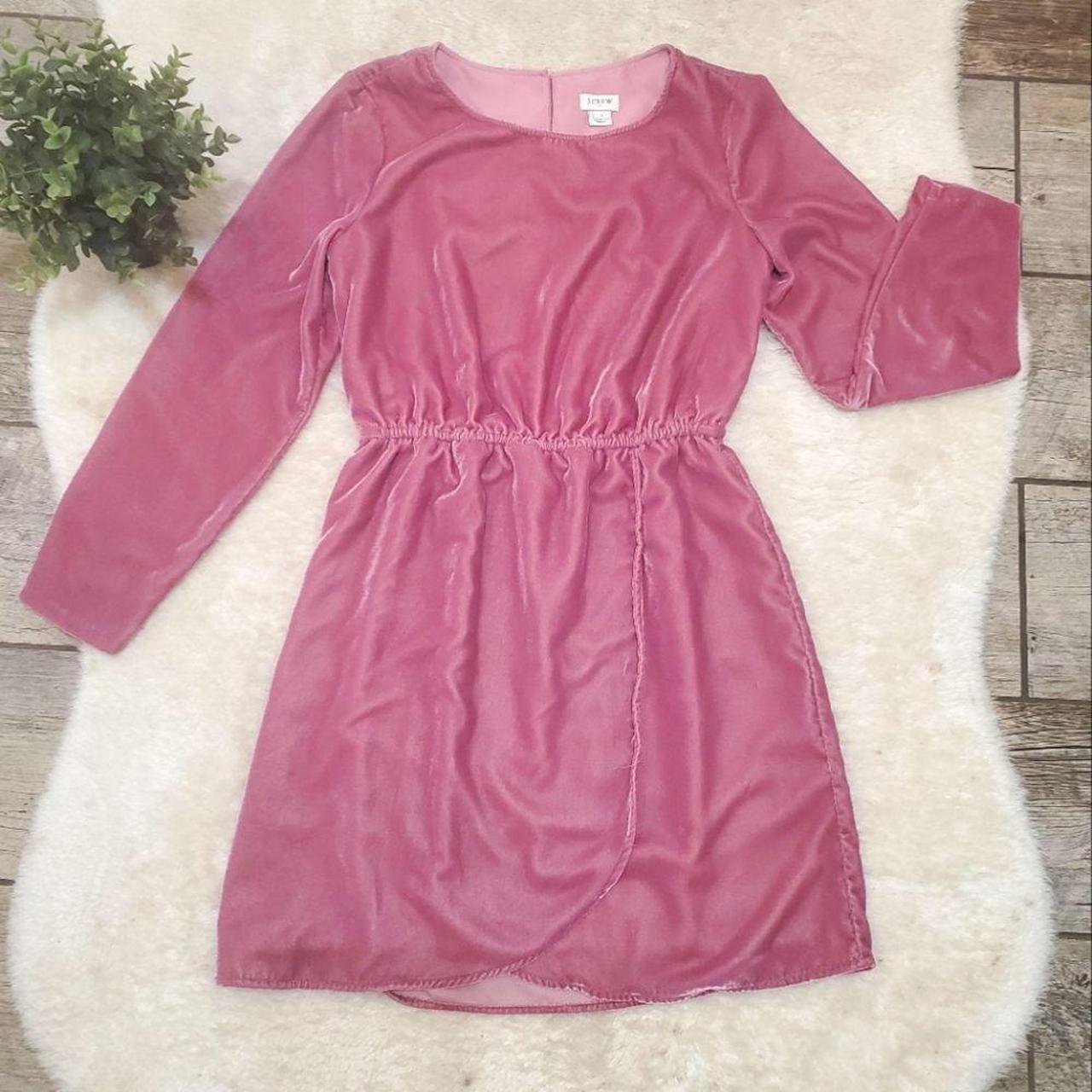 J. Crew Factory Pink Velvet Tulip Hem Dress Size