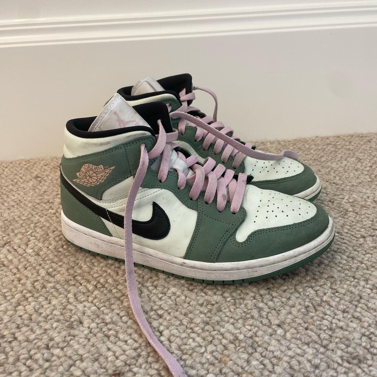 green and pink jordan 1s
