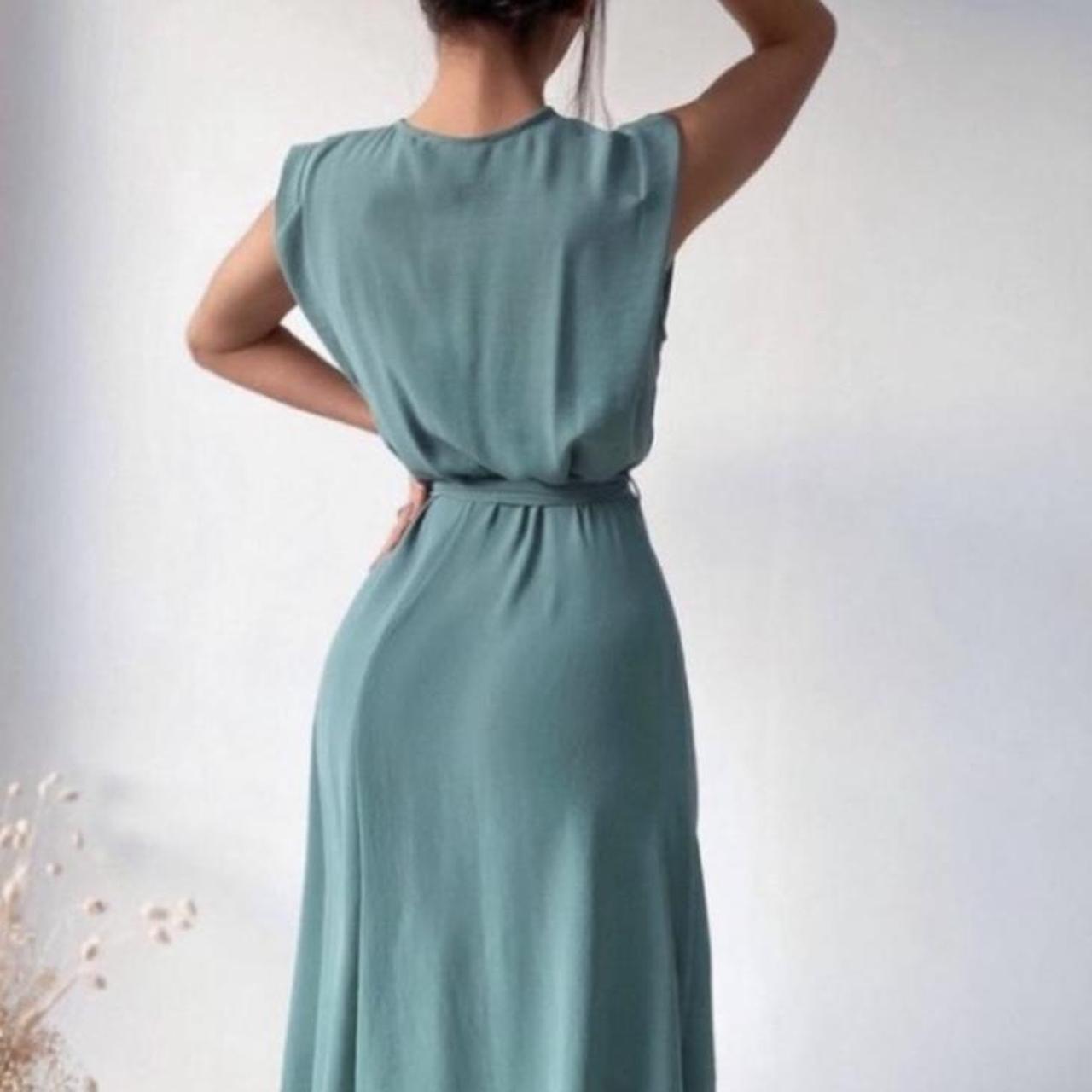 Zara green 2024 dress maxi