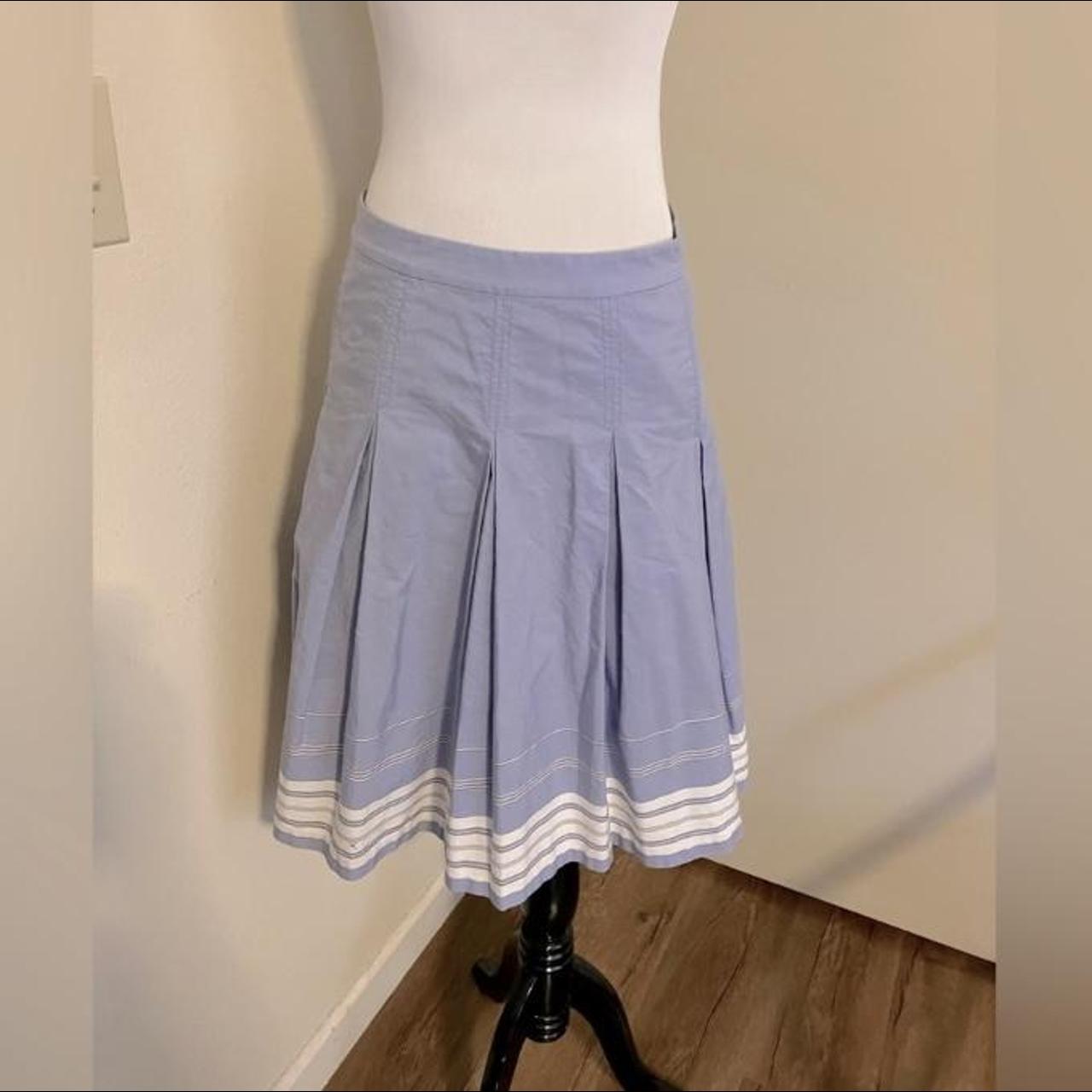 J crew hotsell blue pleated skirt