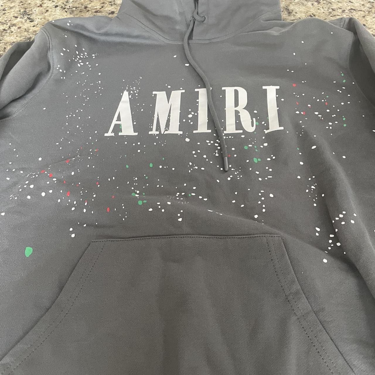 Amiri Grey Army Paint Hoodie in Gray for Men