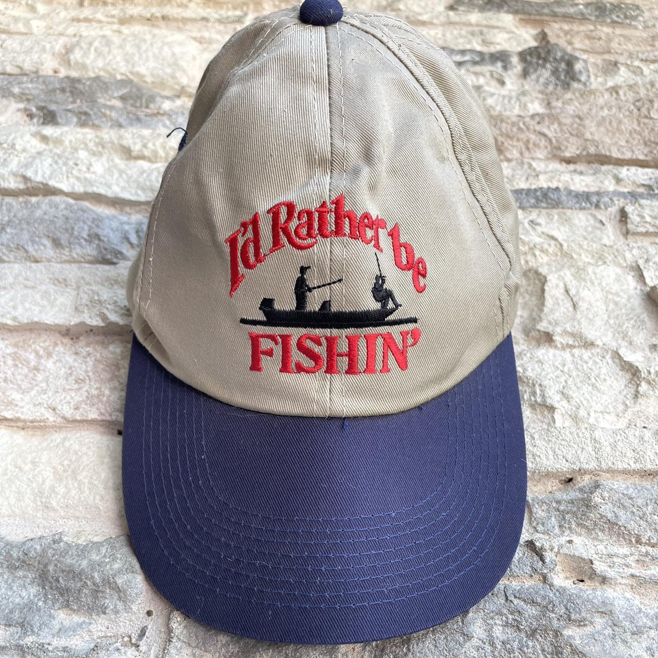 Vintage Hat I'D RATHER BE FISHIN' FISHING SNAPBACK - Depop