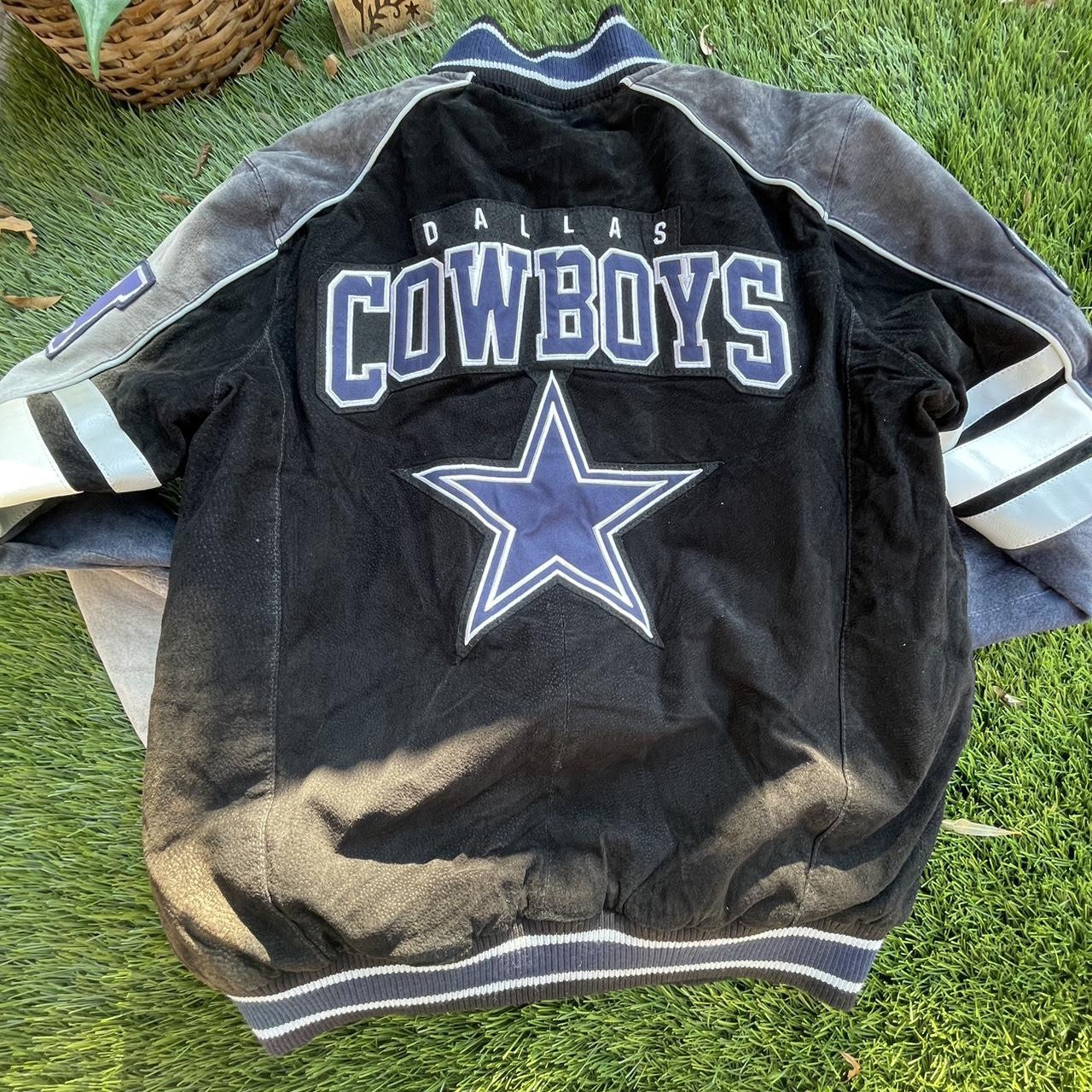 NFL Dallas Cowboys Suede Zip Jacket Big Logo Size - Depop